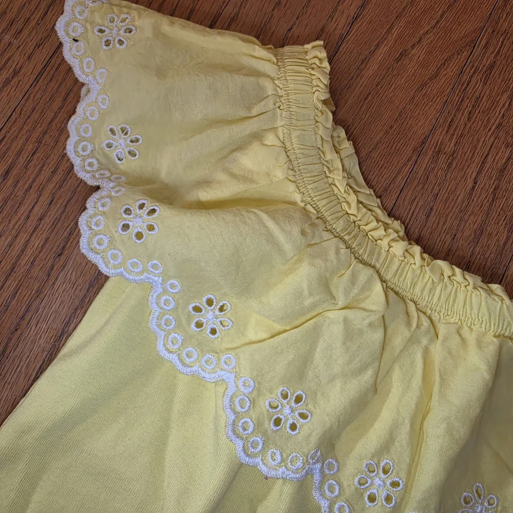 Gymboree Yellow Ruffle Off-Shoulder Top with Floral Skort Set Girls Size 6